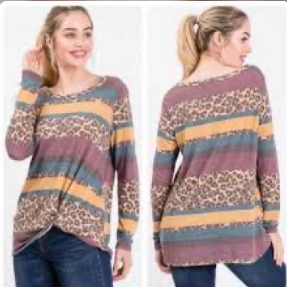 Leopard Print Knot Front Top